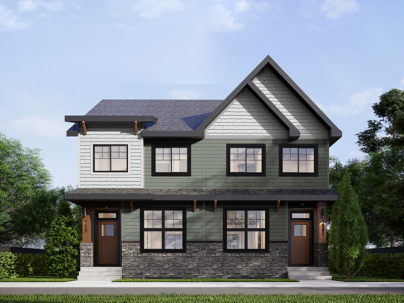 A render of Partners Homes Craftsman duplex